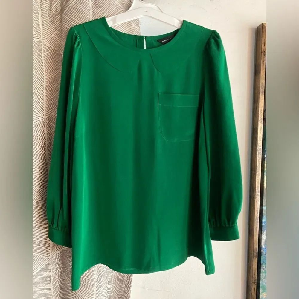Marc By Marc Jacobs Vibrant Green Blouse Sz 8